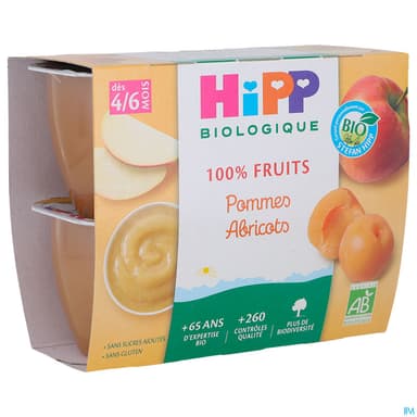 HIPP COMPOTE POM ABRIC COUP 100GX4