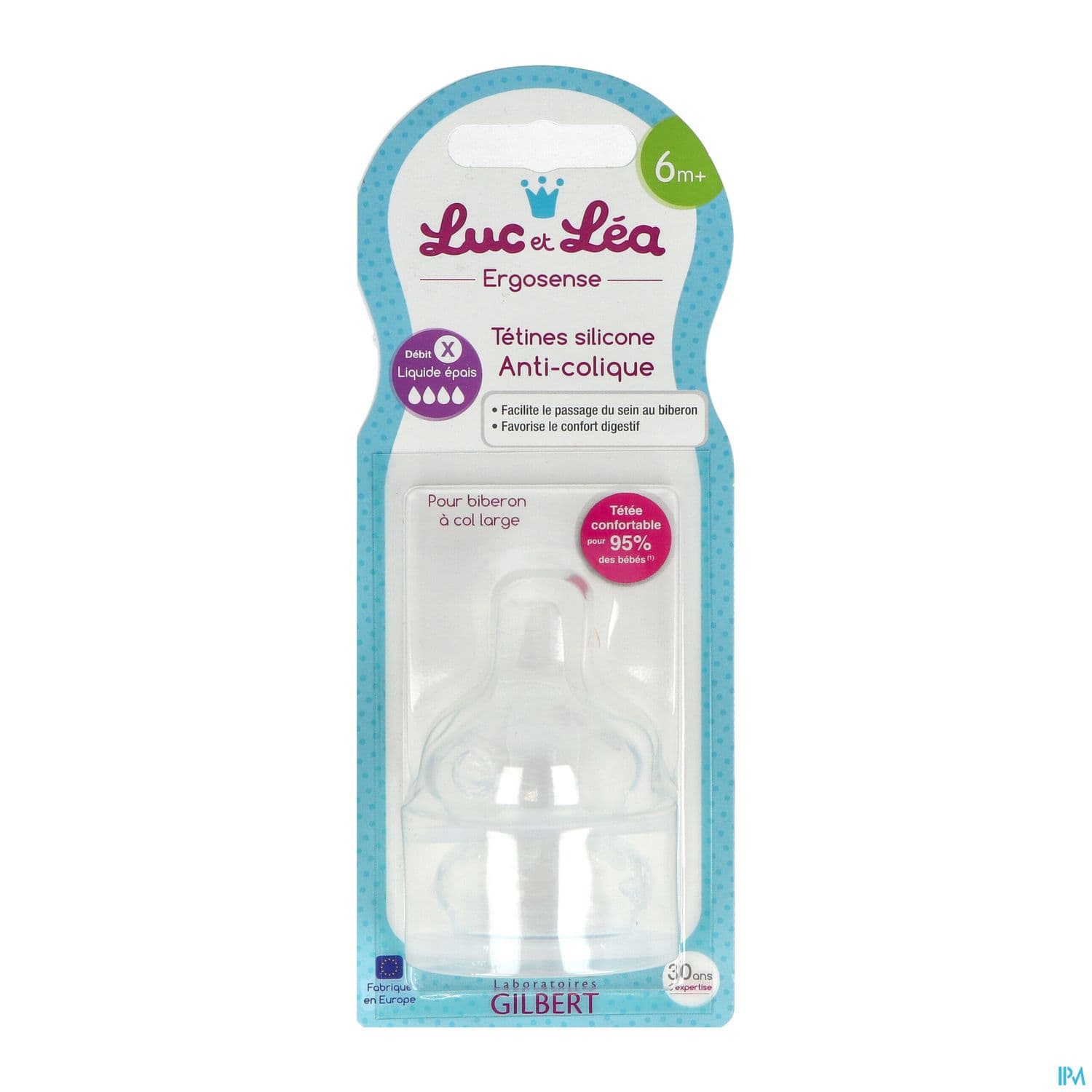 Luc Et Lea Tetine Ergosense Silicone Debit Liquide Epais X2