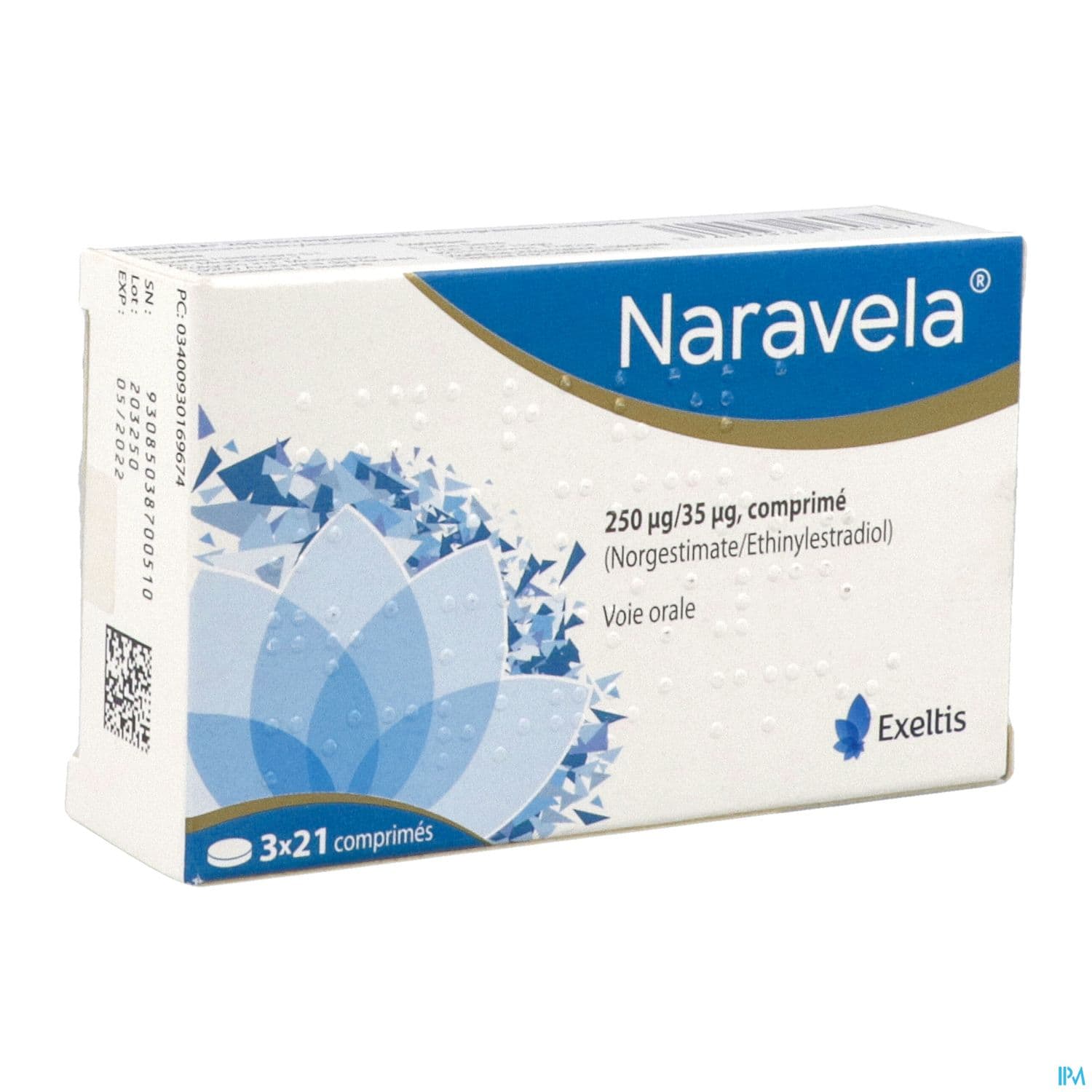 Naravela 250mcg/35mcg Comprime 21 X3