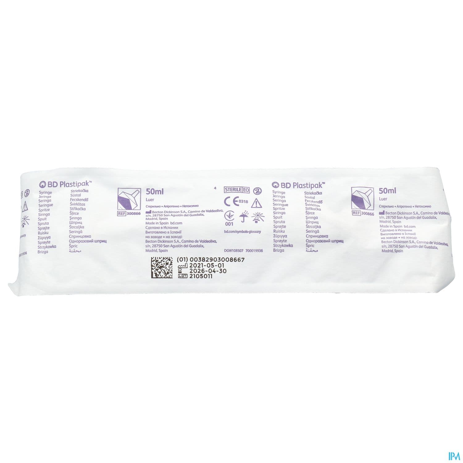 SER BD PLASTIPAK S/AIG H851ES 50ML