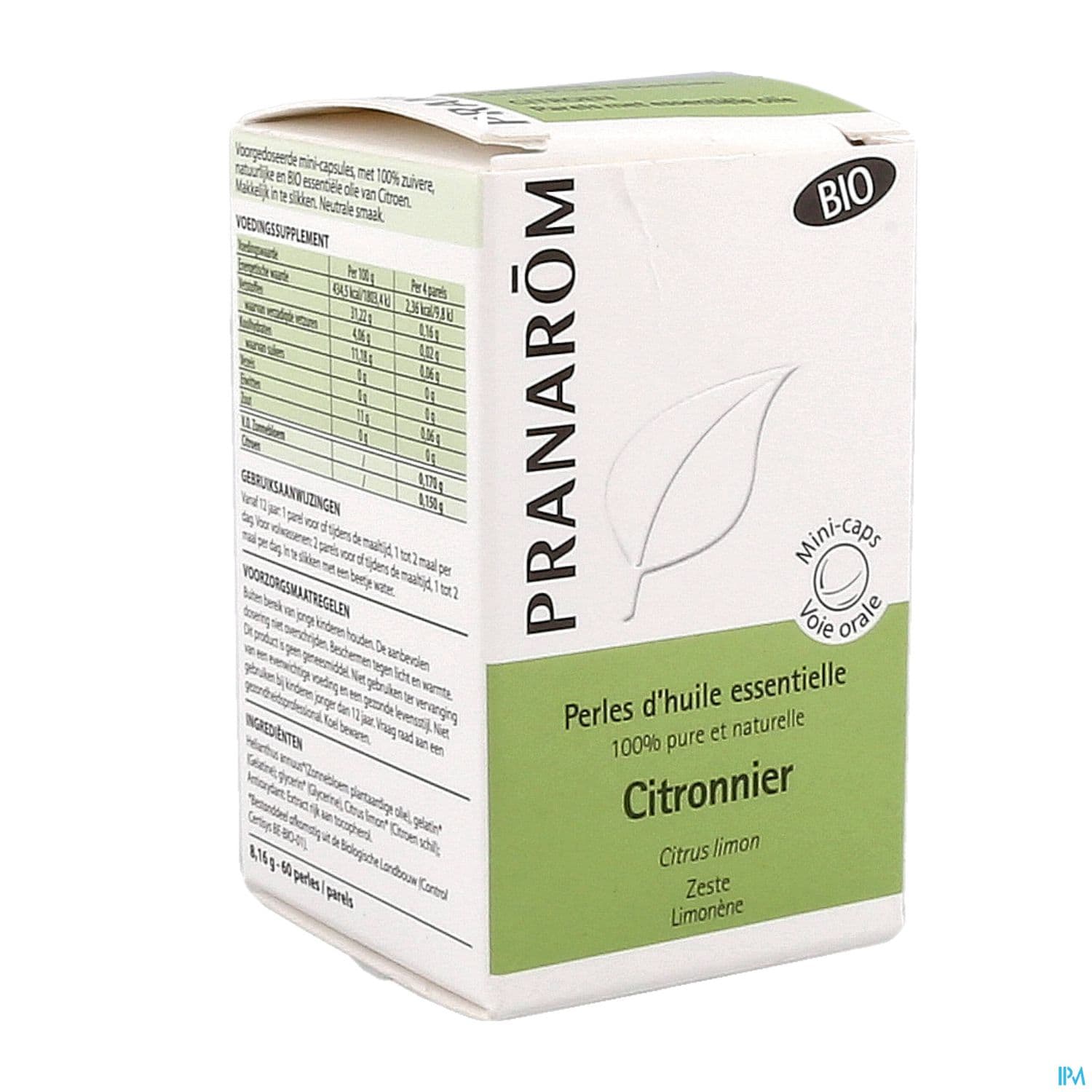Pranarom Perles Huile Essentielle Citronnier Zeste Bio Capsule 60