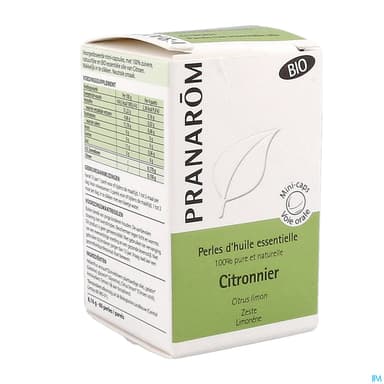 Pranarom Perles Huile Essentielle Citronnier Zeste Bio Capsule 60
