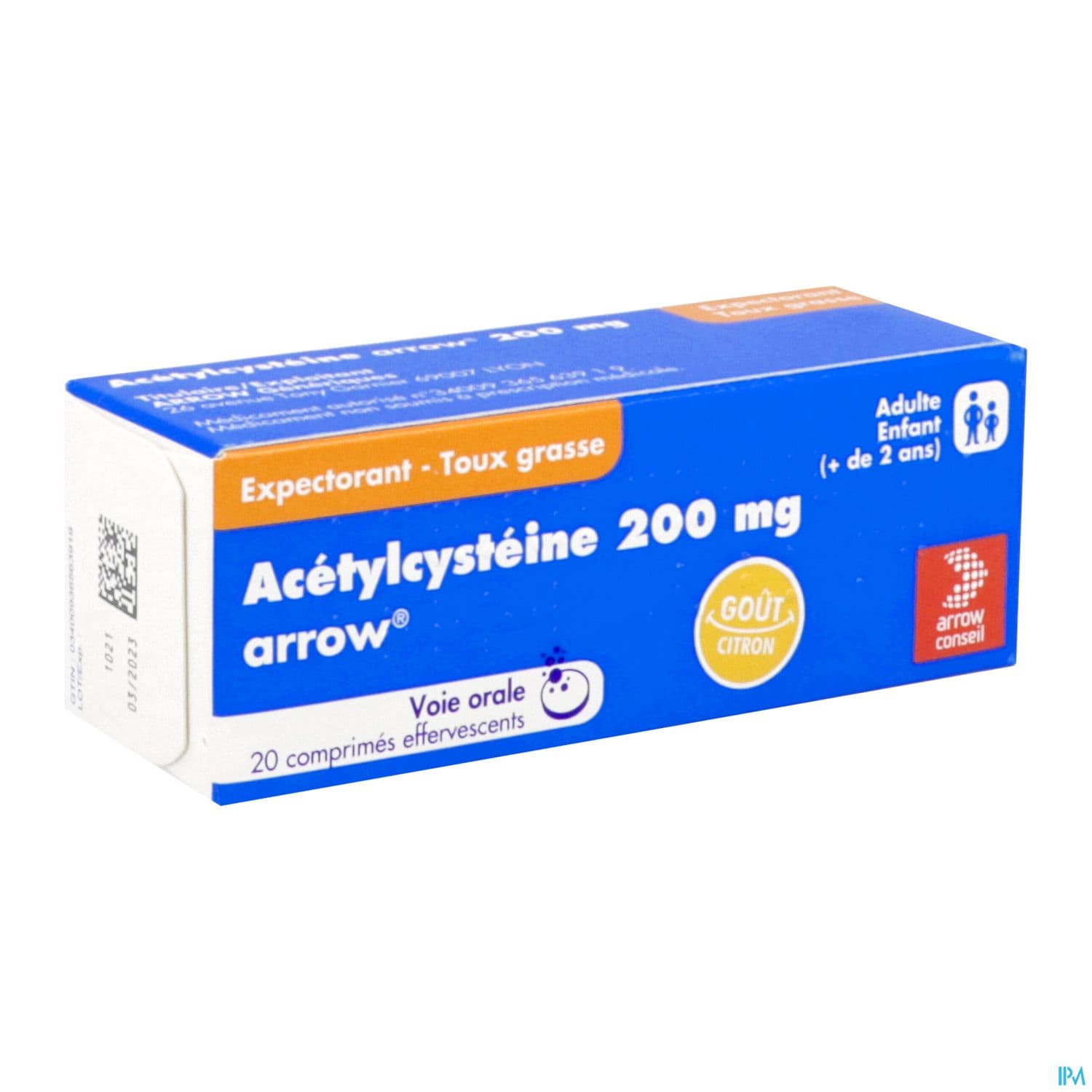 Acetylcysteine Arrow 200mg Comprime Effervescent 20