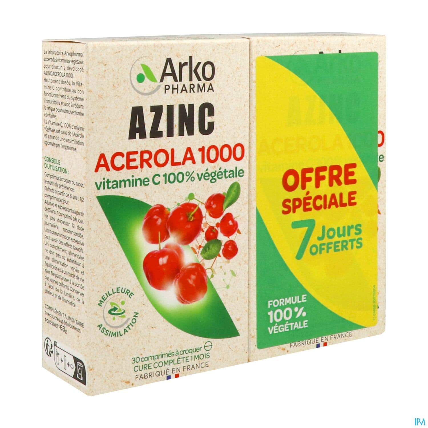AZINC VEGETAL ACEROLA 1000 CPR30X2