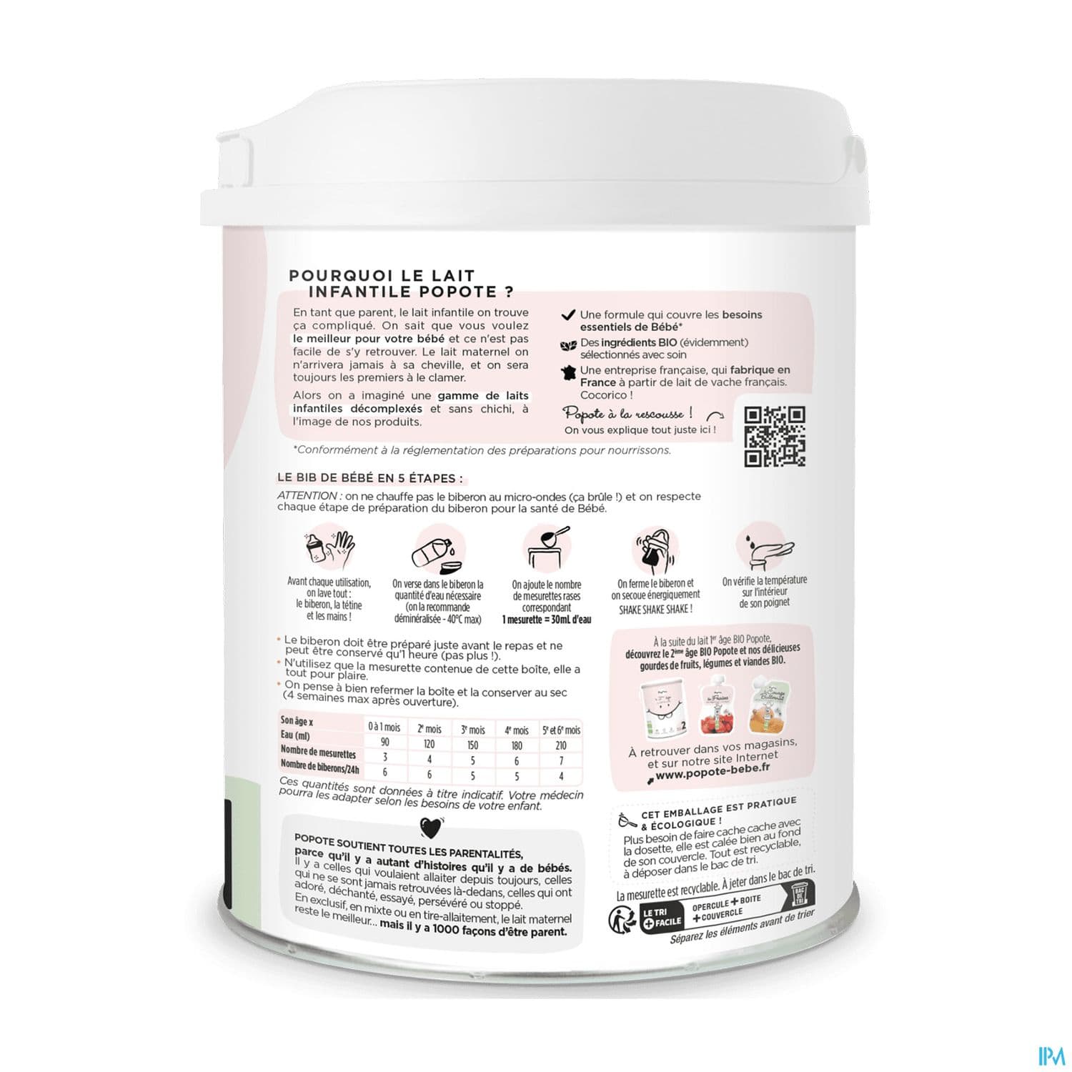 POPOTE 1ER AGE LAIT PDRE BIO 800G