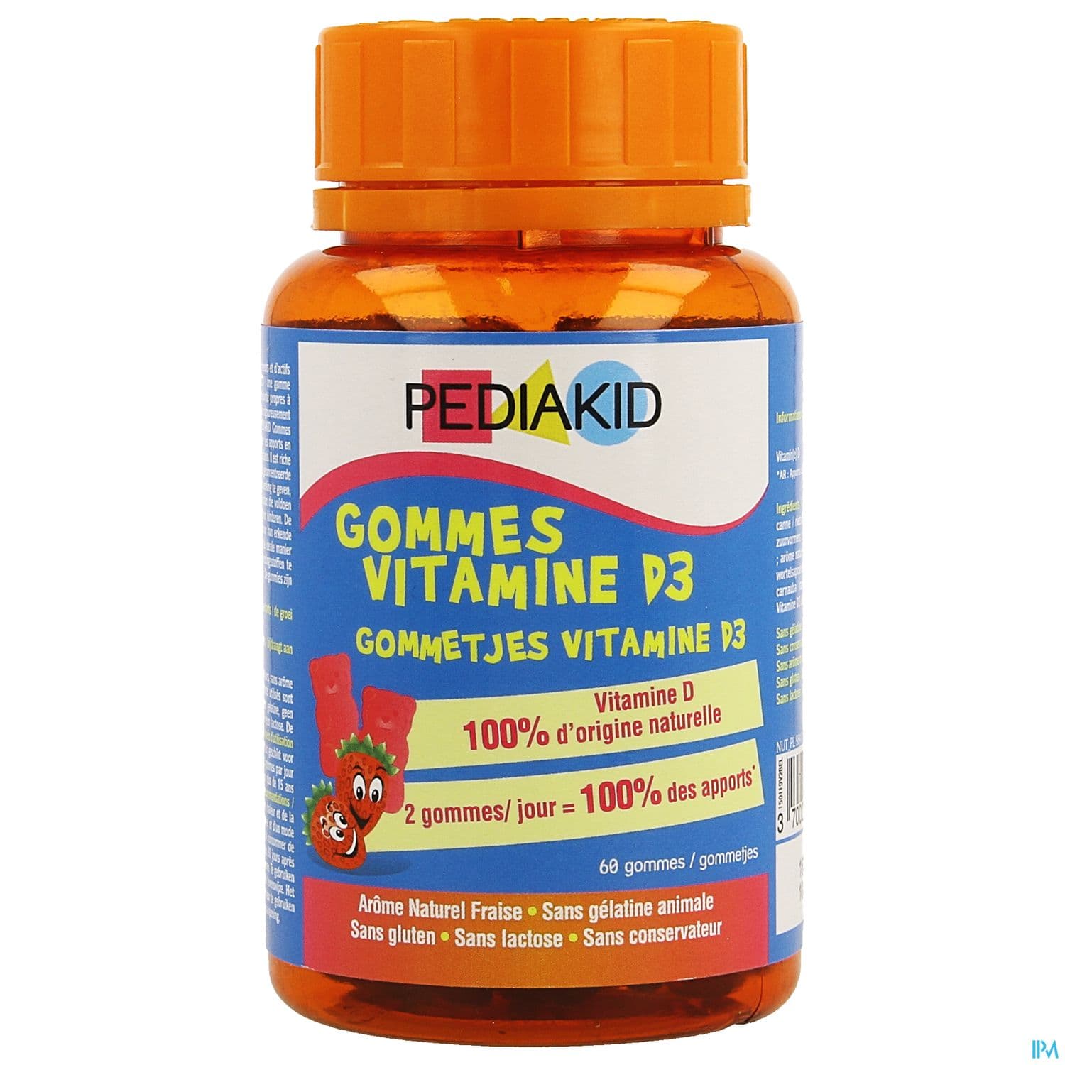 PEDIAKID GOM VIT D3 FRAISE 60