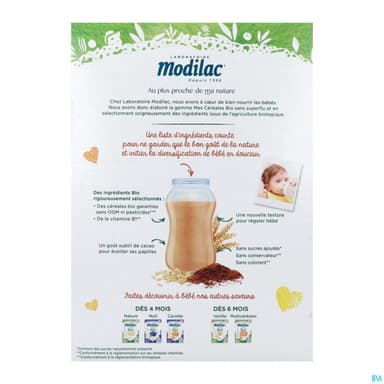 MODILAC CEREALE BIO CACAO 250G