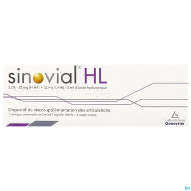 Sinovial High Low 3.2% Solution Visco Injectable Seringue 2ml + Aig
