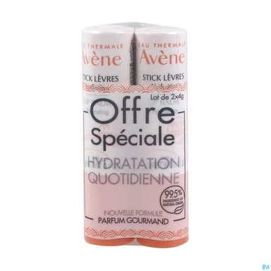 AVENE STICK LEVRE HYDRATANT 4G X2