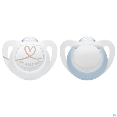Nuk Sucette Silicone Starlight 0-2m Bleu X2