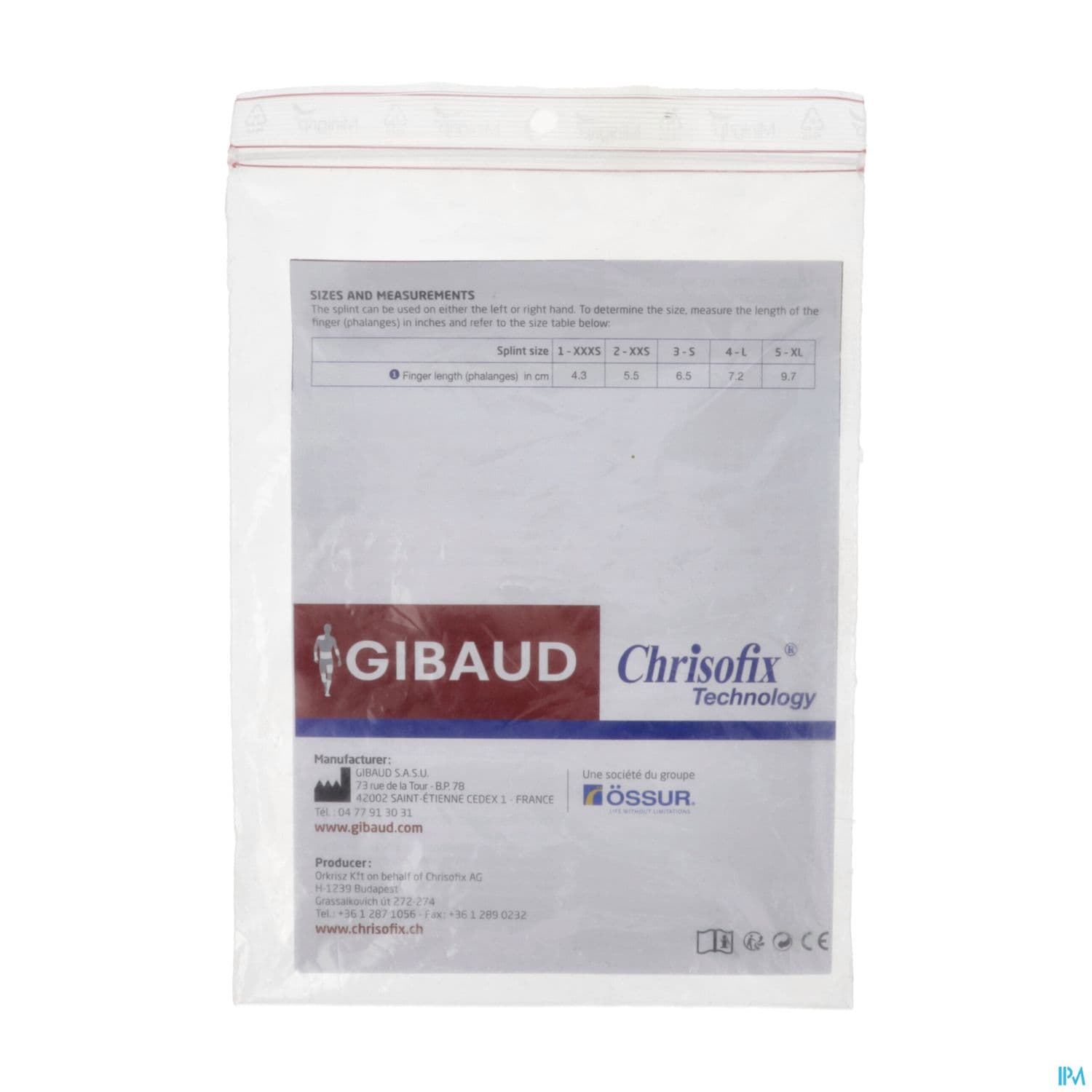 Gibaud Chrisofix Attelle De Doigt T5 — Pharmacie Européenne 24/24 de la place de clichy