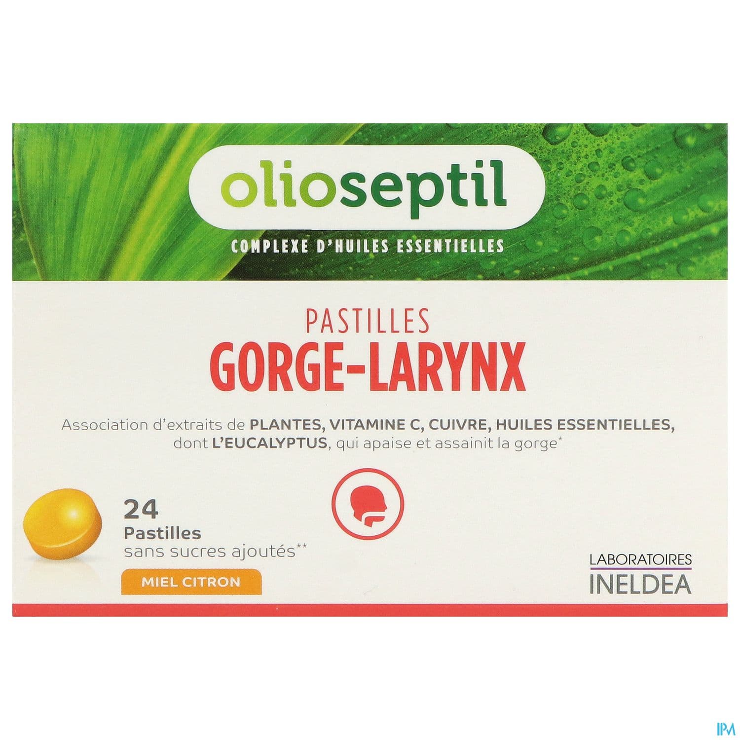 Ineldea Olioseptil Gorge Larynx Pastille Miel Citron 24