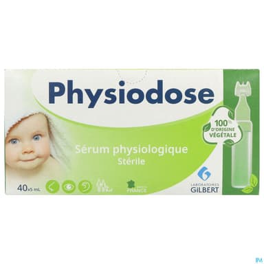 Laboratoires Gilbert Physiodose Serum Physiologique Vegetal Unidose 5ml 40