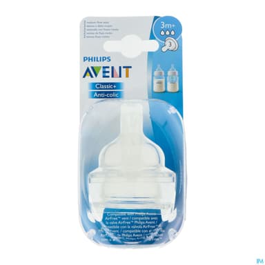 TETINE AVENT SILIC DEBIT MOY/3 X2