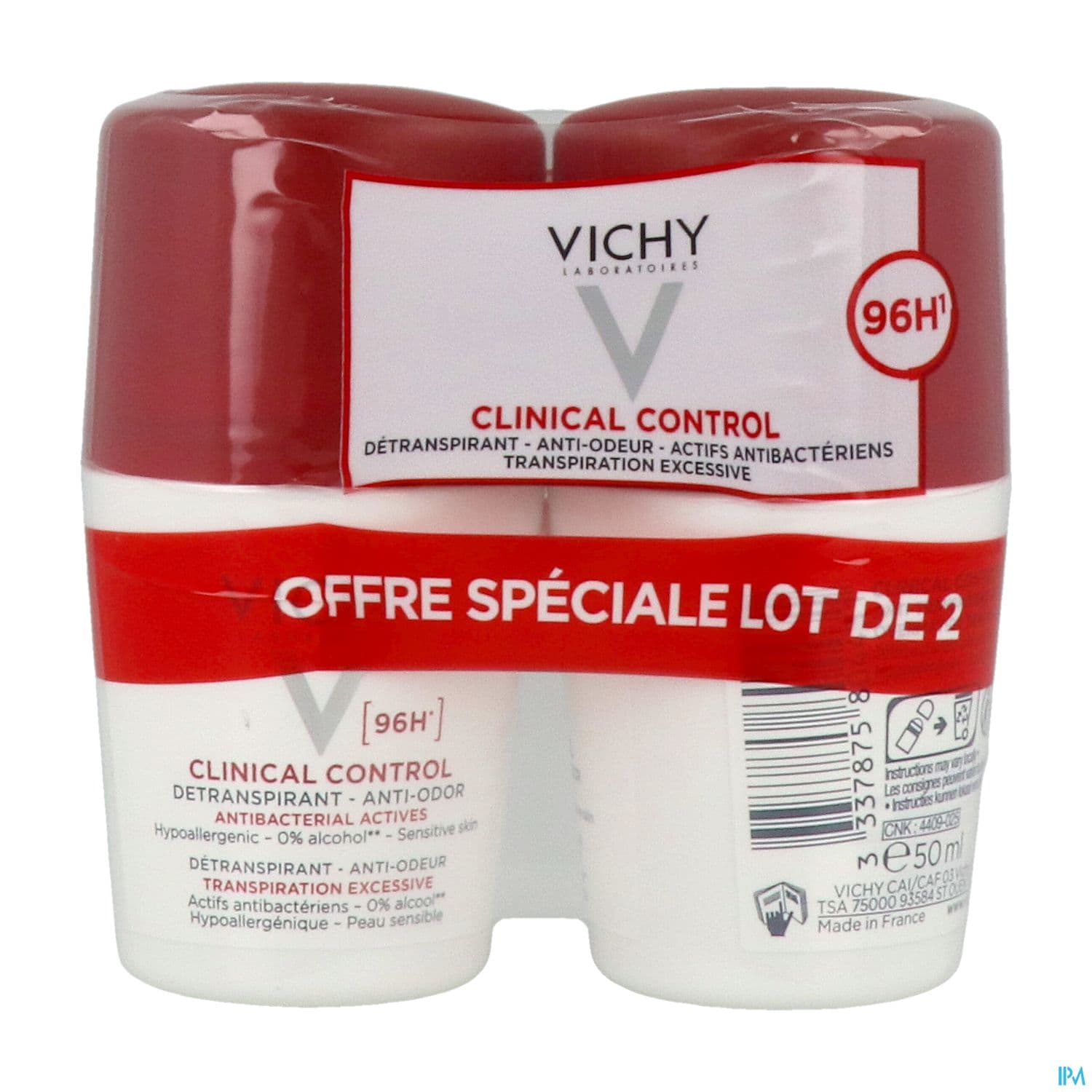 VICHY CLINICAL CONT DETR96H 2X50ML