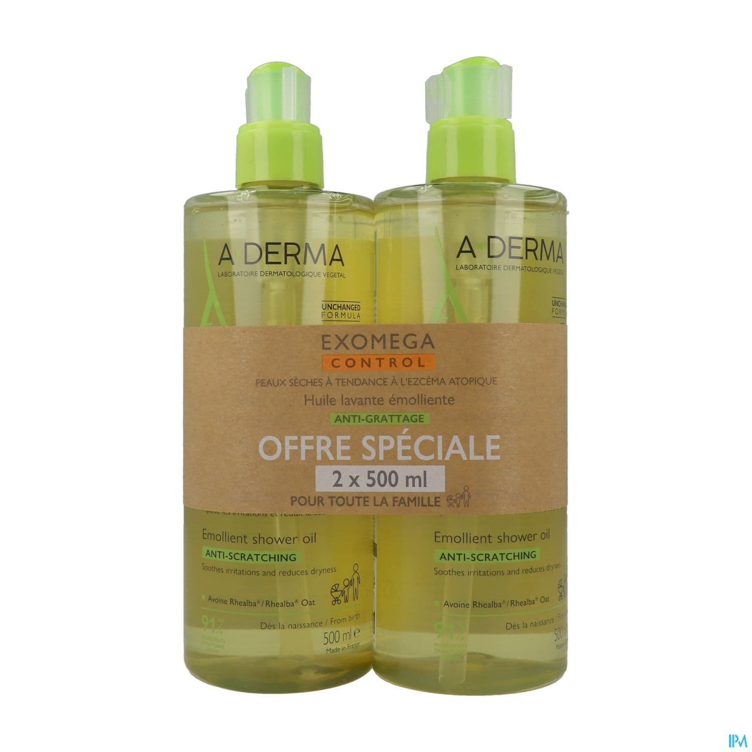 A-DERMA EXOMEGA CONT HLE LAV 2X500 — Pharmacie Juin