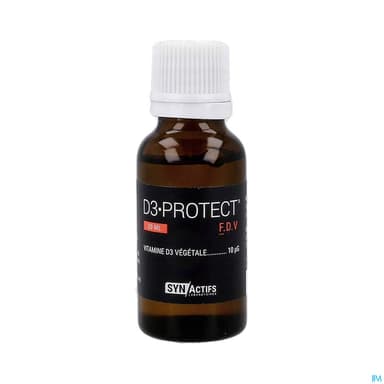 Synactifs D3 Protect Vitamine Vegetale Solution Buvable 20ml