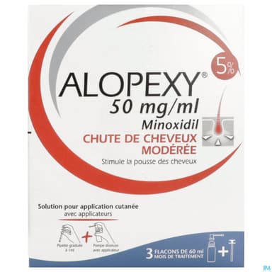 Alopexy 5% Solution Pour Application Cutanee 60ml X3