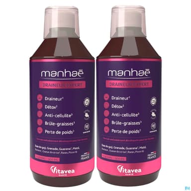 Vitavea Manhae Draineur Bruleur Solution Buvable 500ml X2