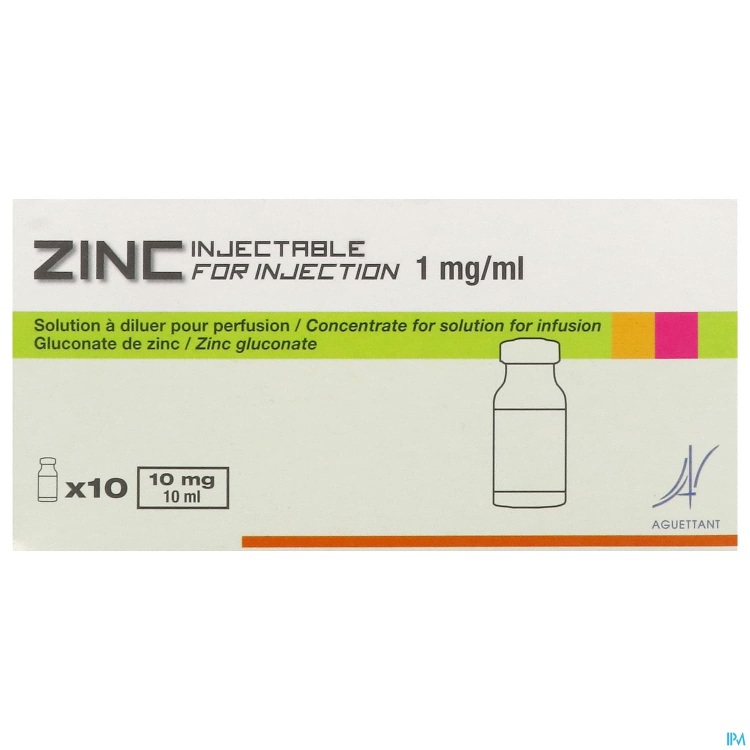 ZINC 1MG/ML A SOL INJ 10ML 10