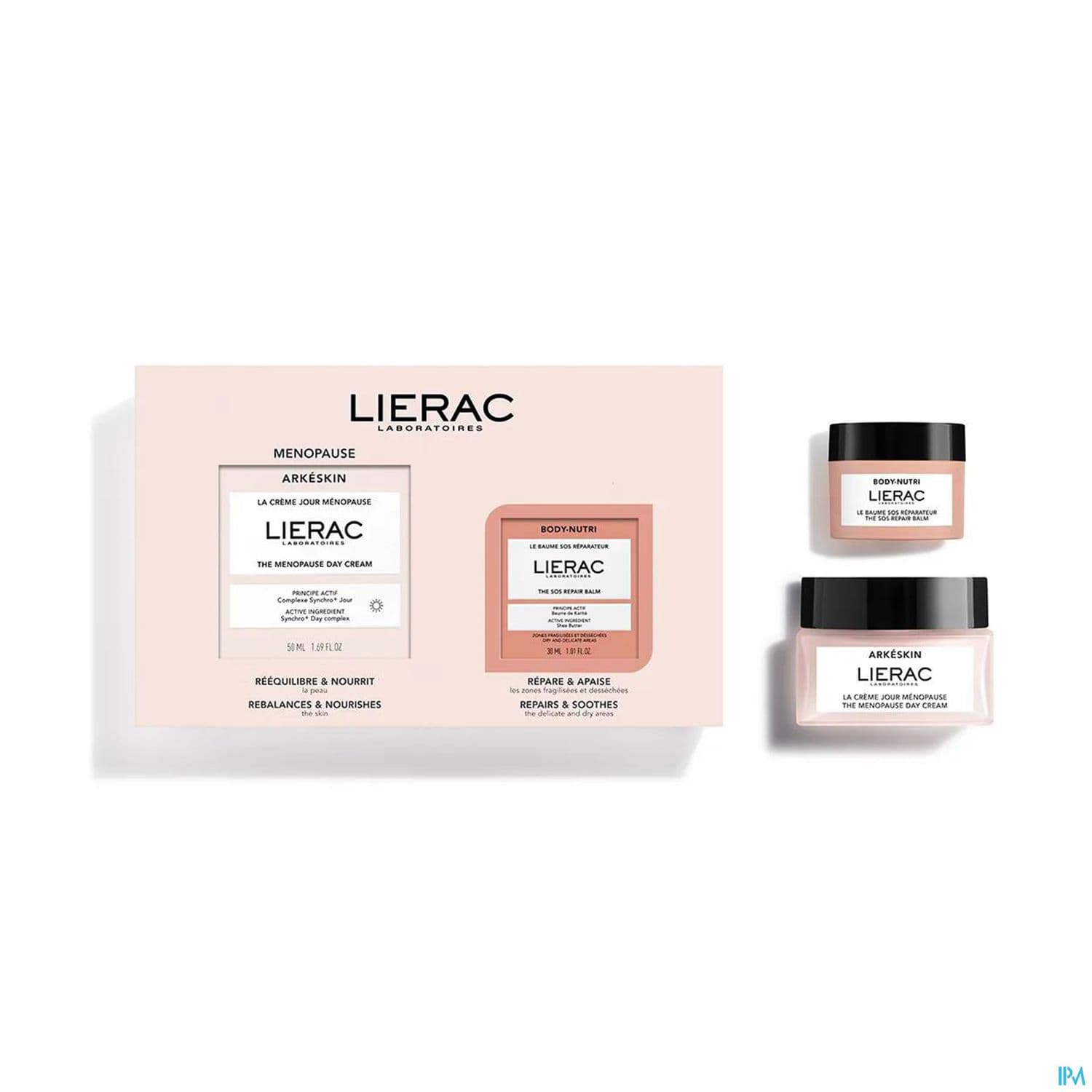 Lierac Arkeskin Coffret Menopause Et Body Nutri La Creme Jour 50ml + Le Baume Sos Reparateur 30ml