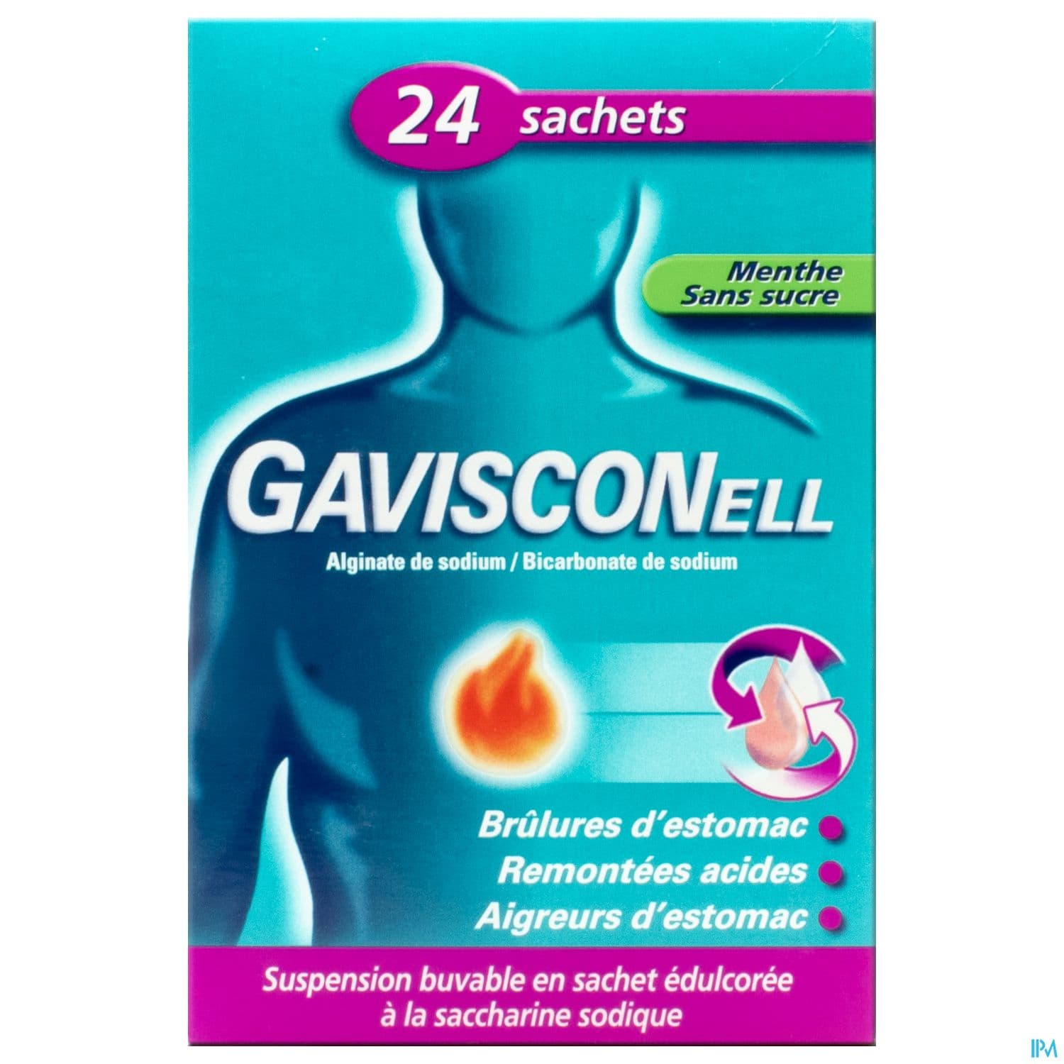 Gavisconell Menthe Sans Sucre Susp Buvable Sachet 24