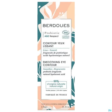 Berdoues Probiotic Creme Contour Des Yeux Lissant Bio 15ml