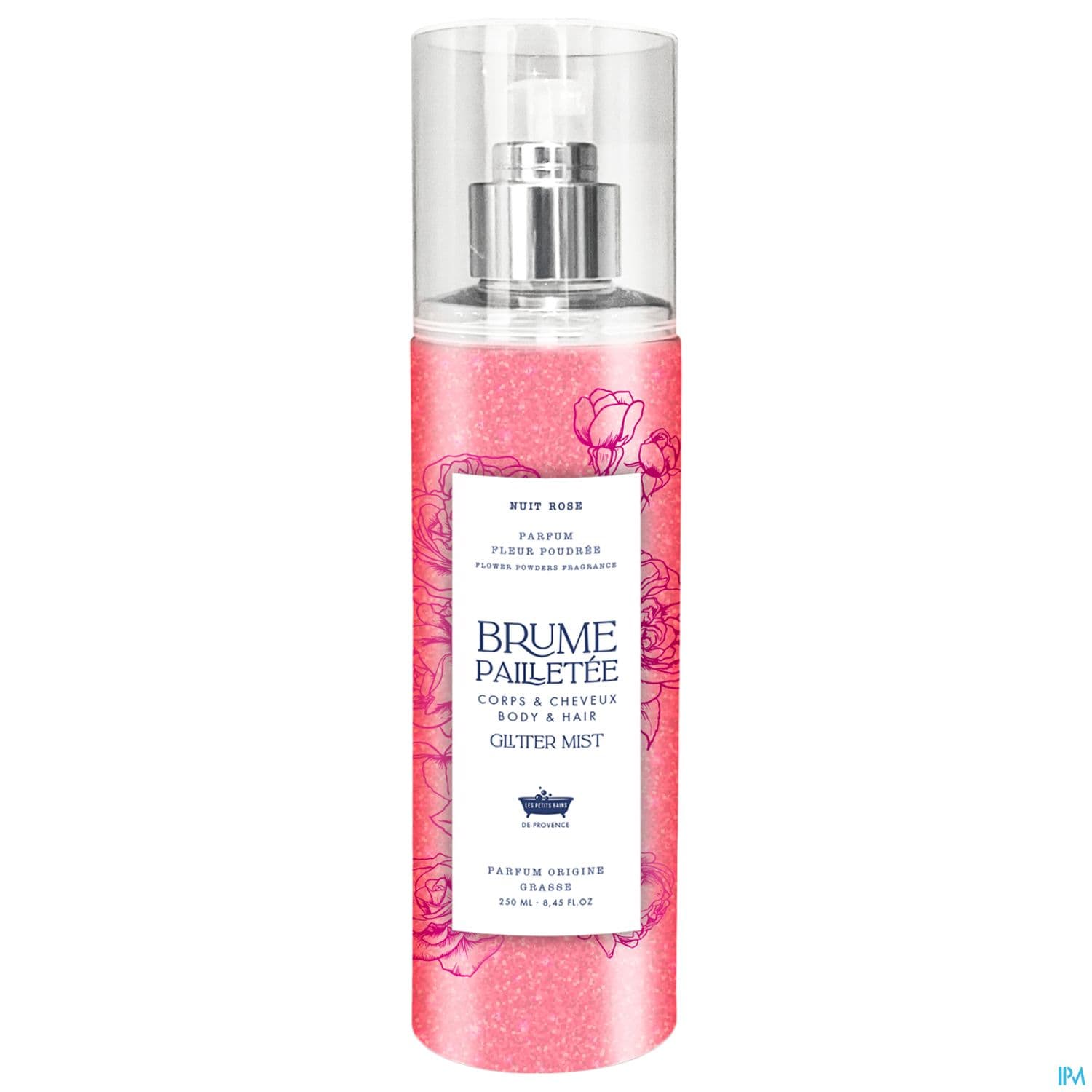Les Petits Bains De Provence Brume Pailletee Nuit Rose Fleur Poudree 250ml