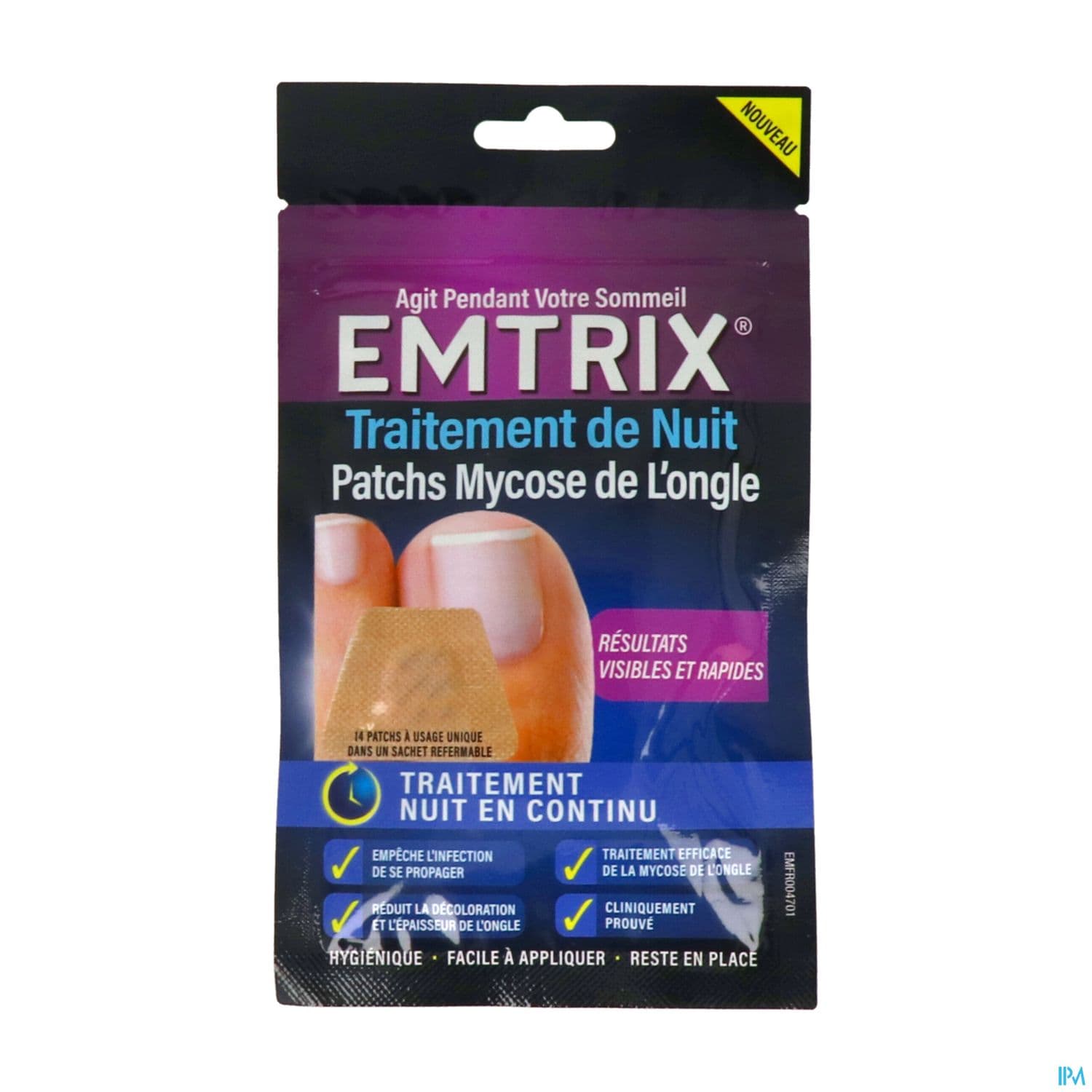 Emtrix Traitement Nuit Mycose Ongle Patchs X14