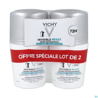 VICHY DEO INVIS ROLLON 72H 50MLX2