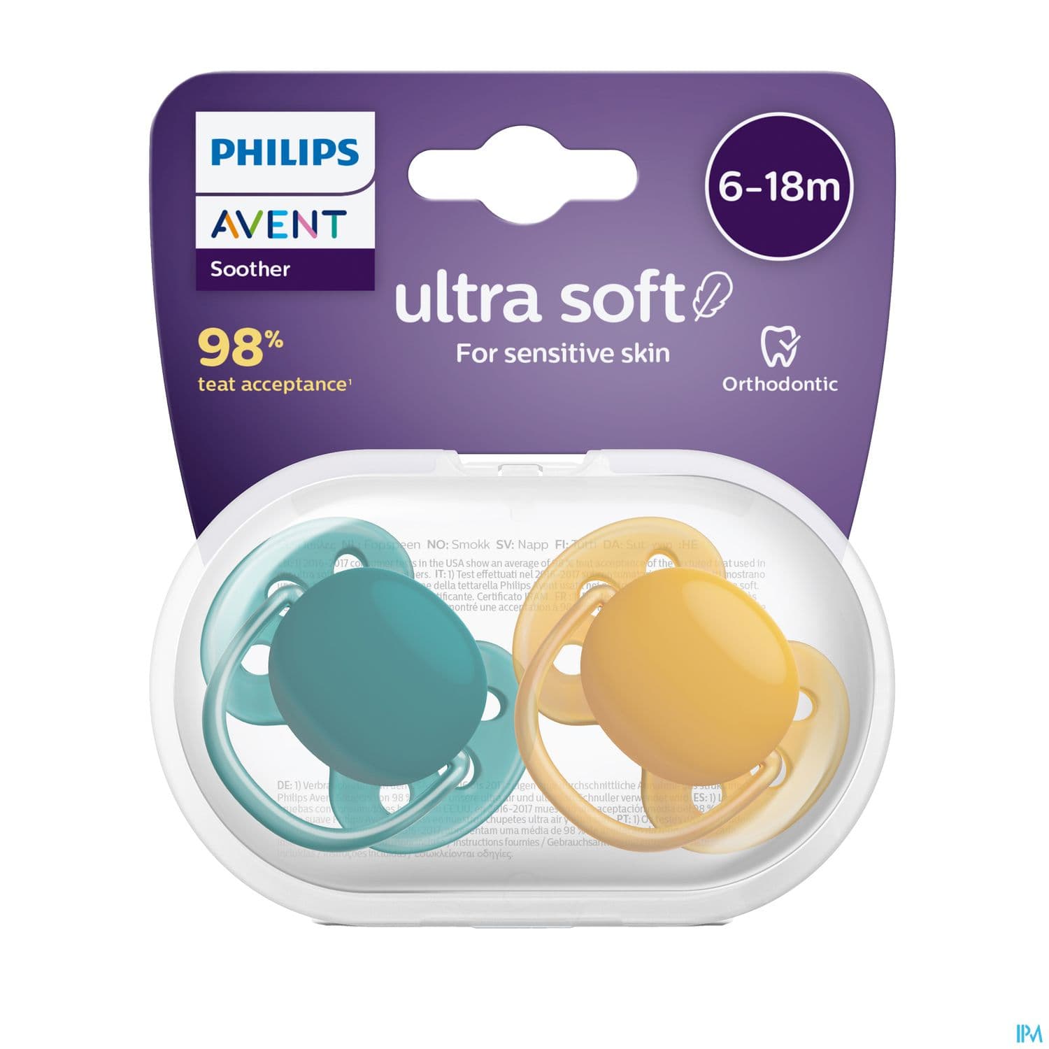 Avent Sucette Ultra Soft Silicone 6/18mois X2