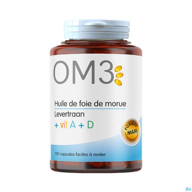 Om3 Huile De Foie De Morue Vit A + D Capsule 120