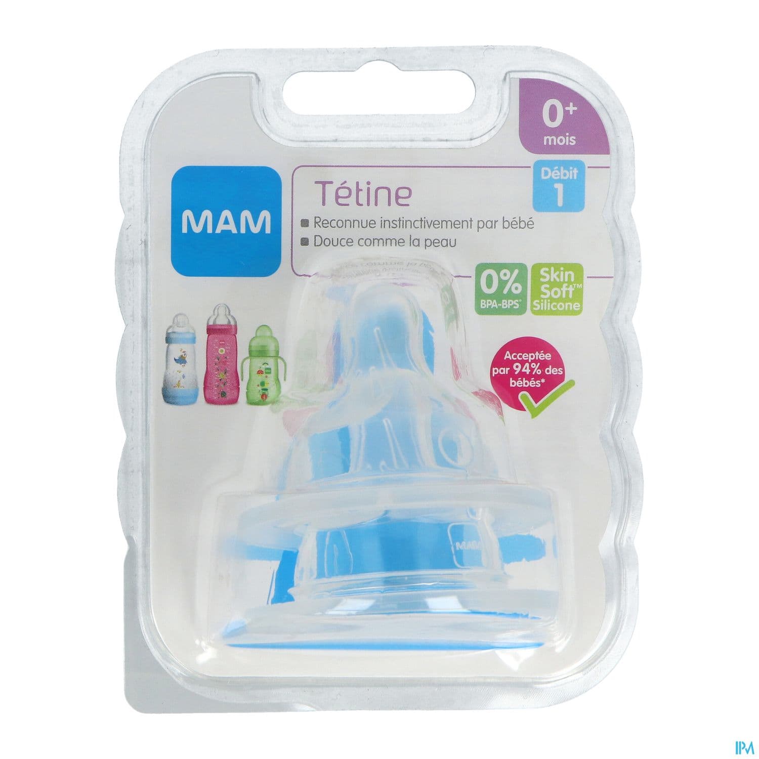 Mam Tetine Anatomique Debit 1 Lent Silicone X2