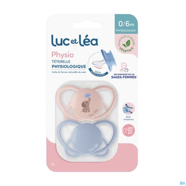 Luc Et Lea Sucette Physiologique 0/6m P2 X2