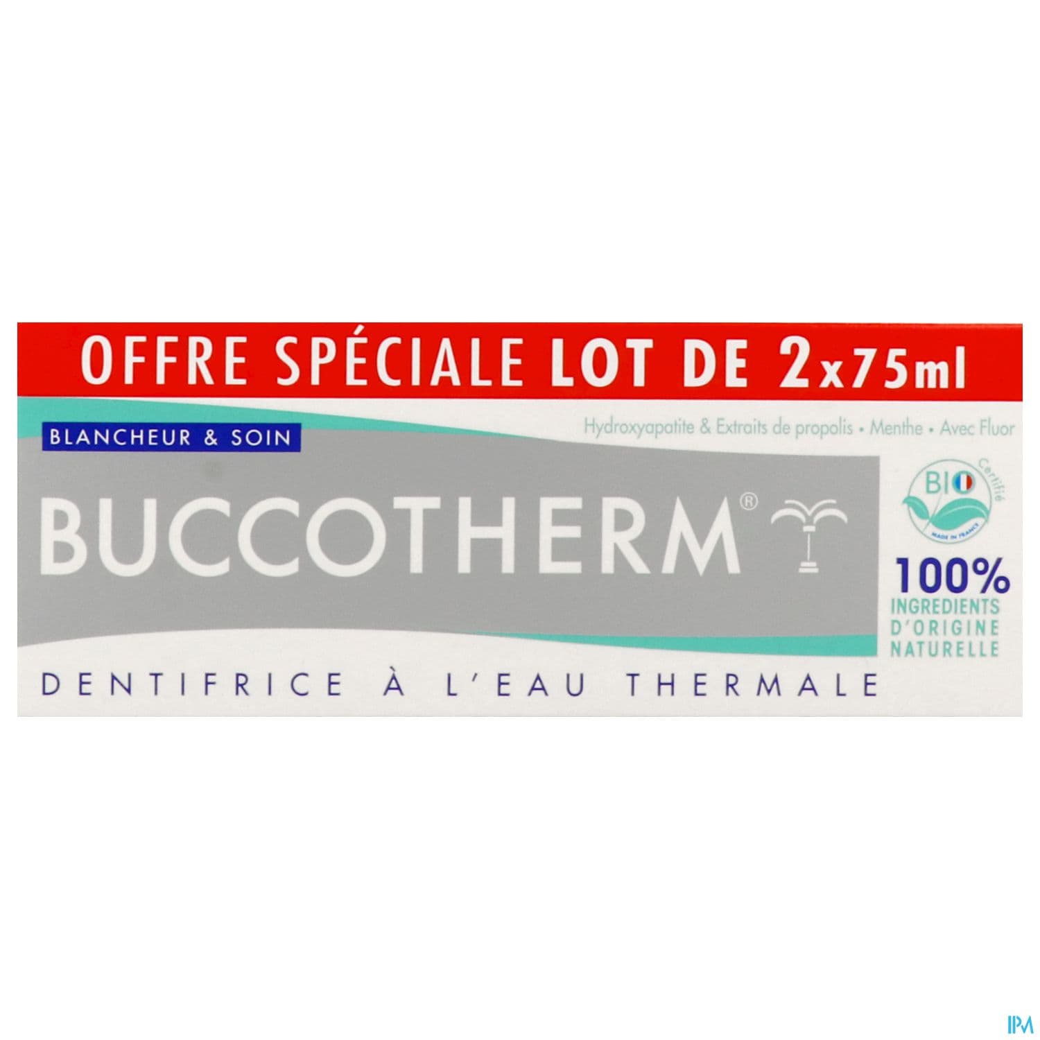 Buccotherm Dentifrice Bio Blancheur Et Soin 75ml X2