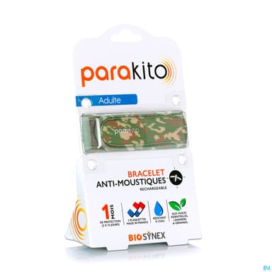 Parakito Bracelet Antimoustique Rechargeable Adulte Camouflage