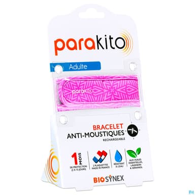 Parakito Bracelet Antimoustique Rechargeable Adulte Graphic Violet