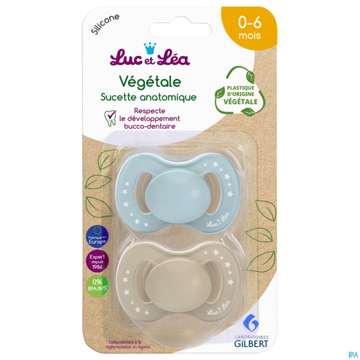Luc Et Lea Sucette Anatomique Bio Mixte 0/6m X2