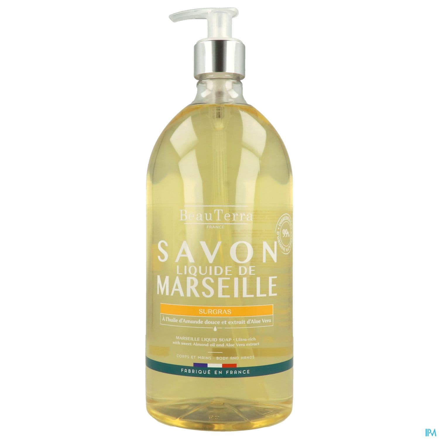 Beauterra Savon Liquide De Marseille Surgras Amande Douce 1l