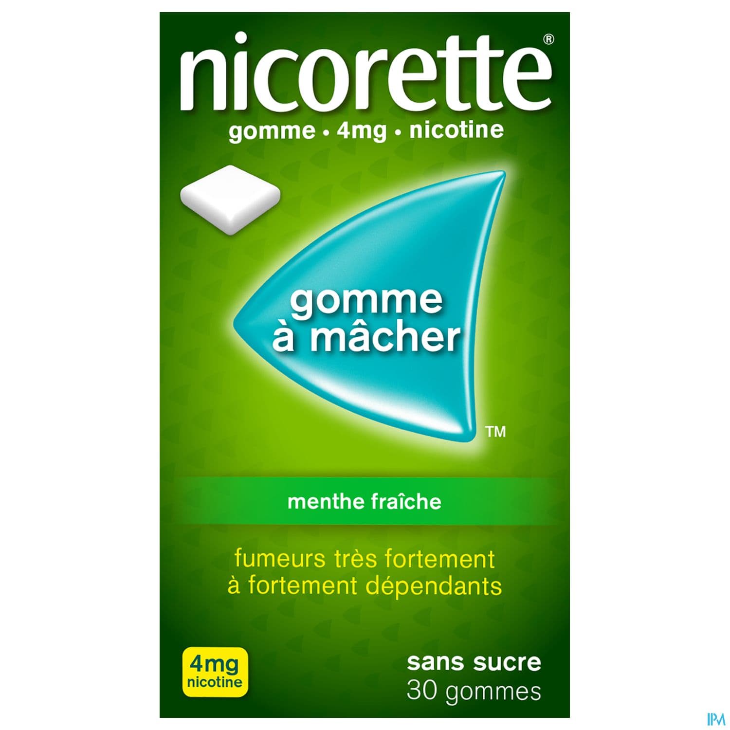 NICORETTE 4MG GOM MED SS SUC MEN FR PLQ/30GOM