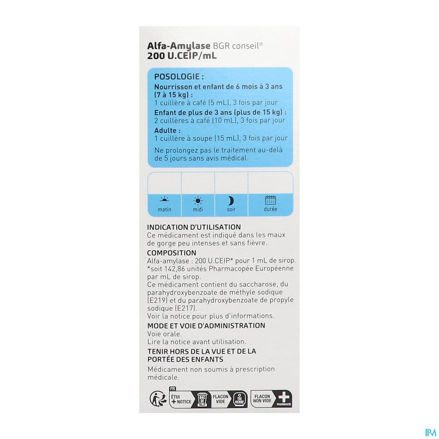 Alfa Amylase Bgr Conseil 200u Ceip/ml Sirop 200ml + Mesure