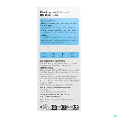 Alfa Amylase Bgr Conseil 200u Ceip/ml Sirop 200ml + Mesure