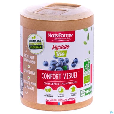 Nat Et Form Ecoresponsable Myrtille Bio Gelule Vegetale 200