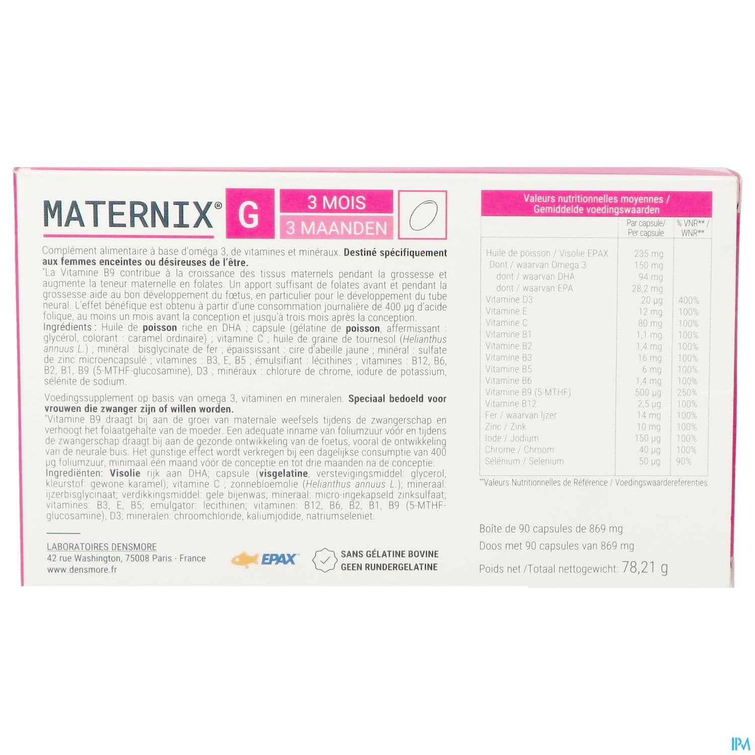 MATERNIX G GROSSESSE CAPS 90