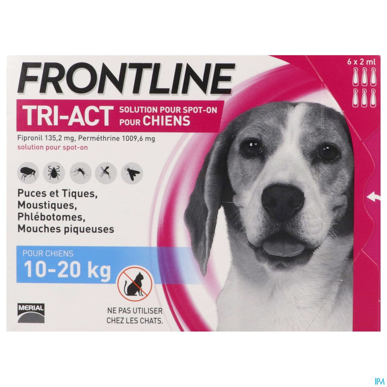 Frontline Tri Act Spot On Chien M Solution X6