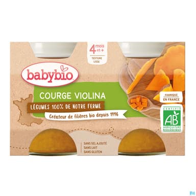 BABYBIO COURGE VIOLINA 2X130G