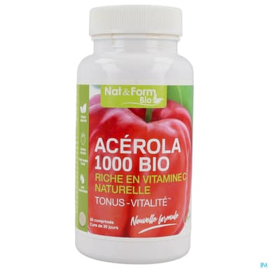 Nat Et Form Acerola 1000mg Bio Comprime A Croquer 30