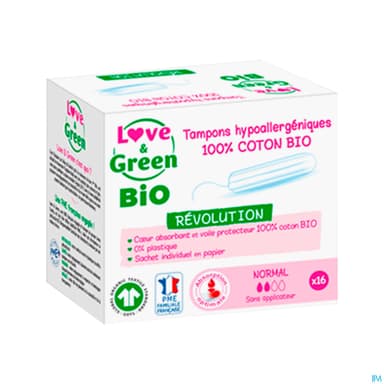 Love Green Bio Tampon Hypoallergeniques Digitaux Normal X16