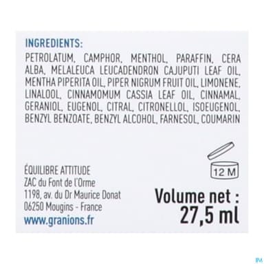 GRANIONS DECONT MUSCUL BAUME CHAUF