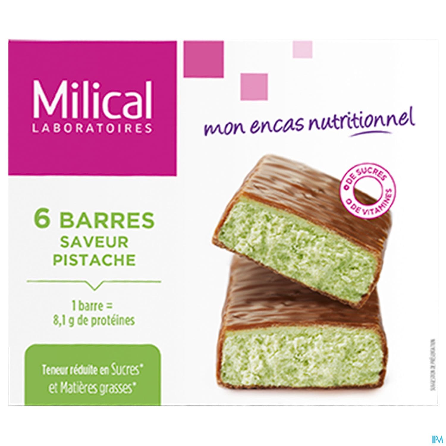 MILICAL HP BARRE CHOCO/PISTACHE 6